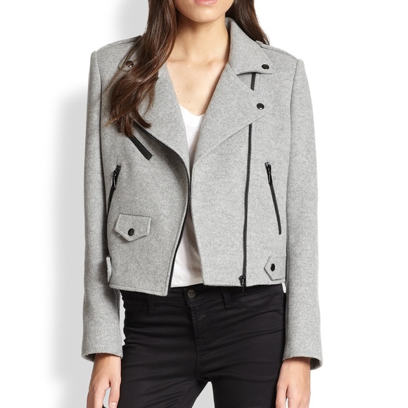 Rebecca Minkoff Jackets & Blazers - Rebecca MInkoff Gray Wes Wool Moto Jacket